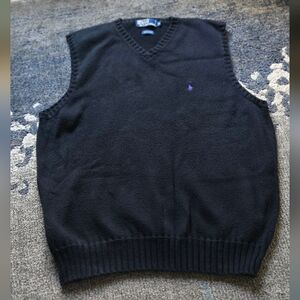 Polo by  Ralph Lauren Men’s  V-Neck Wool Sweater Vest Size XL  Blue Pimma Cotton